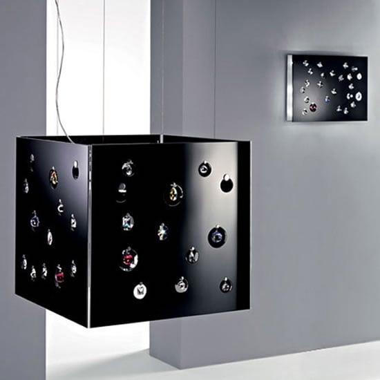 Fabian's Glass Shade Lighting Fixtures glam up with Swarovski Crystals