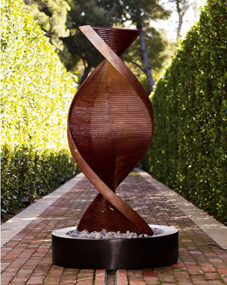 Twisted Copper Fountain is elegant and contemporary