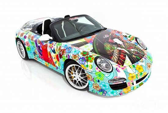 Porsche Speedster Art Car displays a JapaneseInspired artwork by 