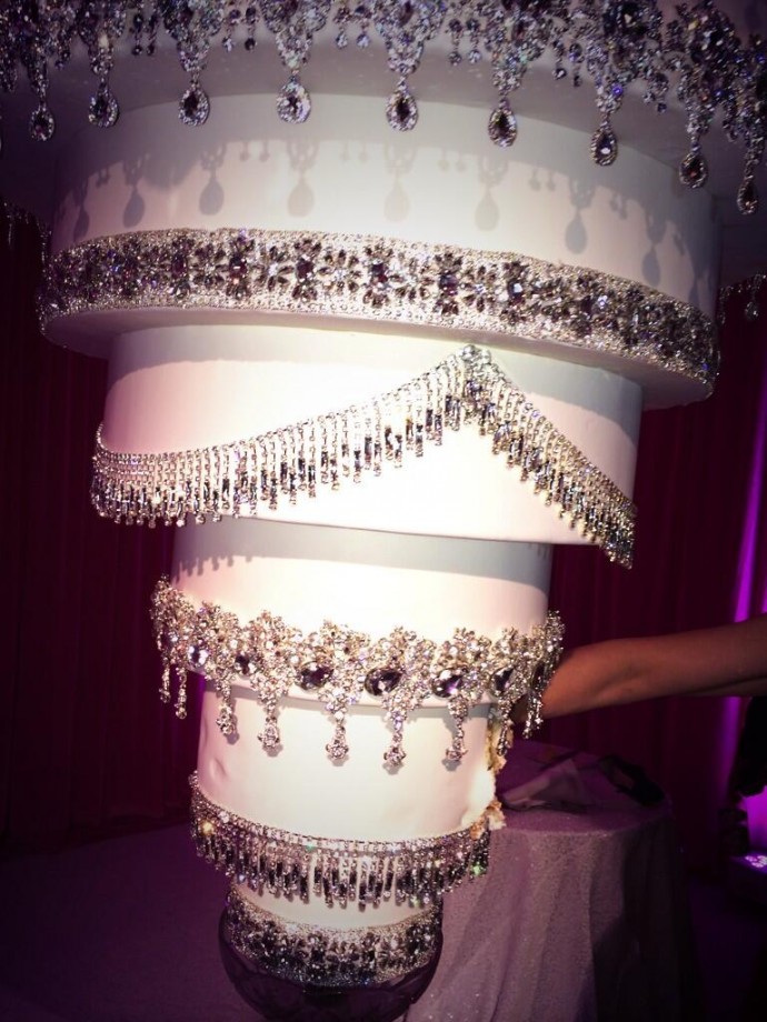 Kaley Cuoco's one of its kind wedding cake hung upside
