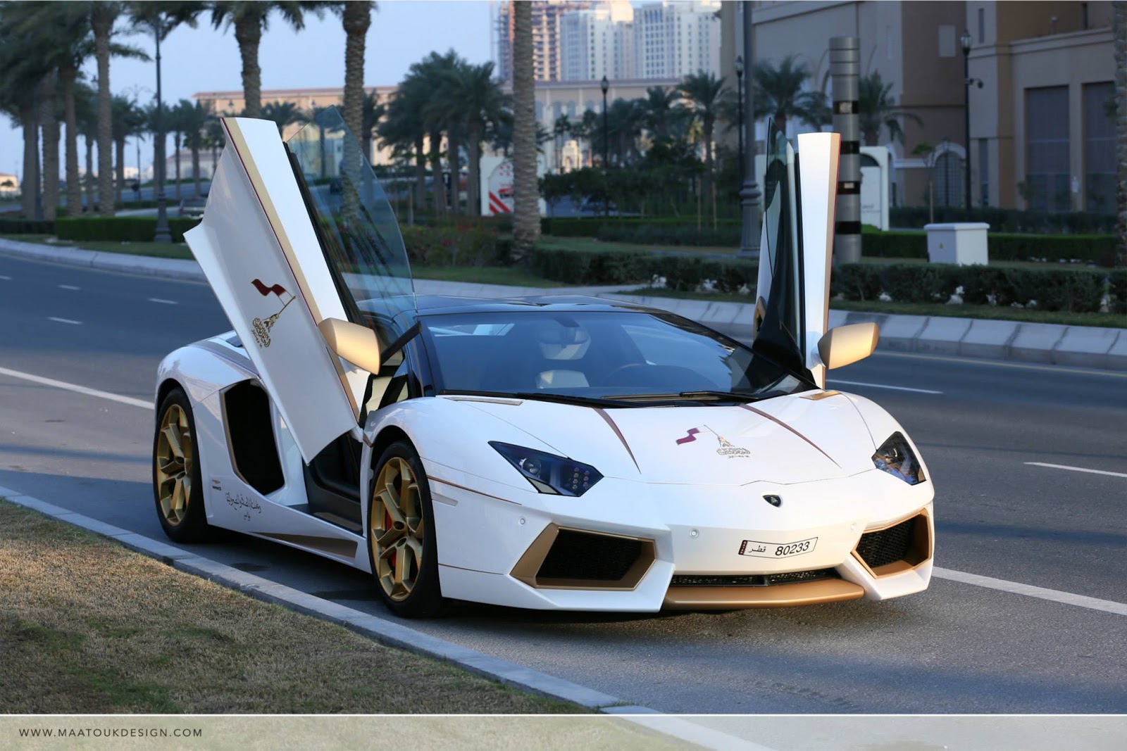 Meet the one-off gold plated Lamborghini Aventador Roadster Qatar National Day Edition