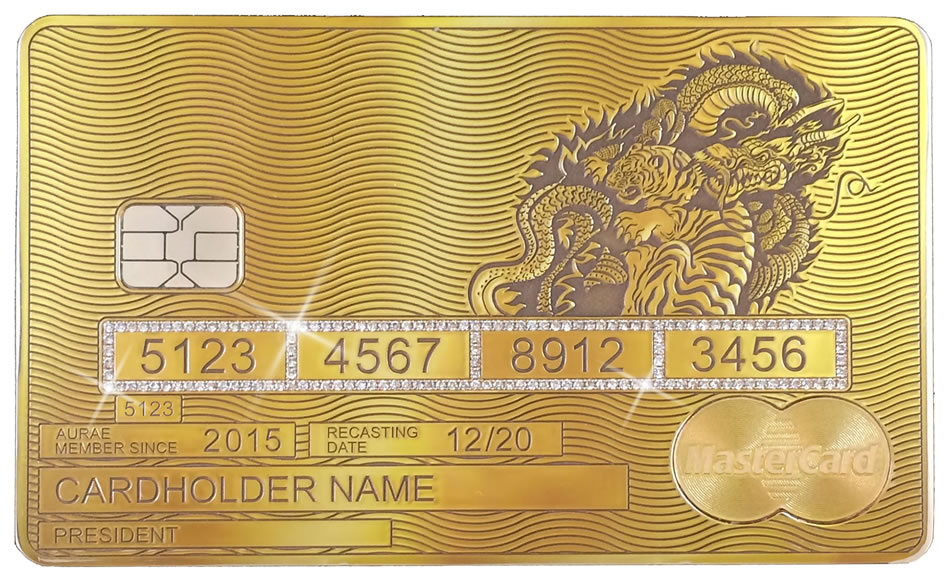 Aurae introduces the world's first bespoke Solid Gold MasterCard