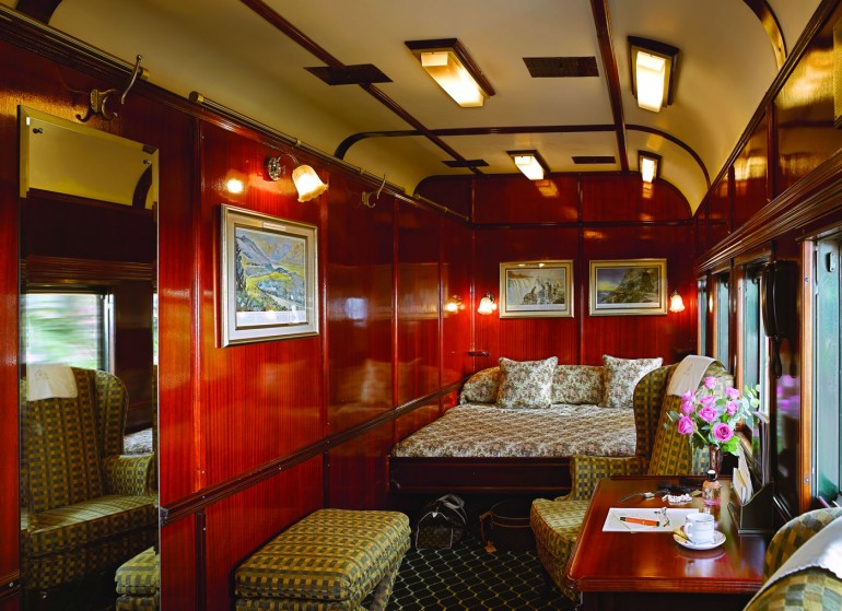 África do Sul;  Rovos Rail Train Luxo;  royal suite