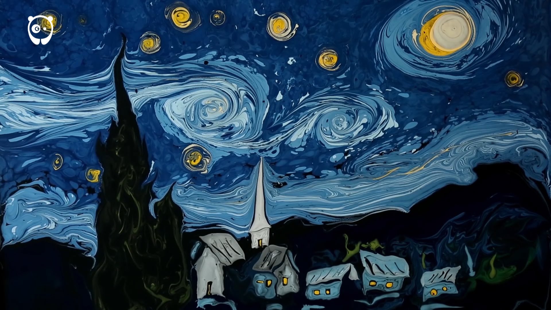 Turkish artist creates increadibly realistic Van Gogh paintings on water
