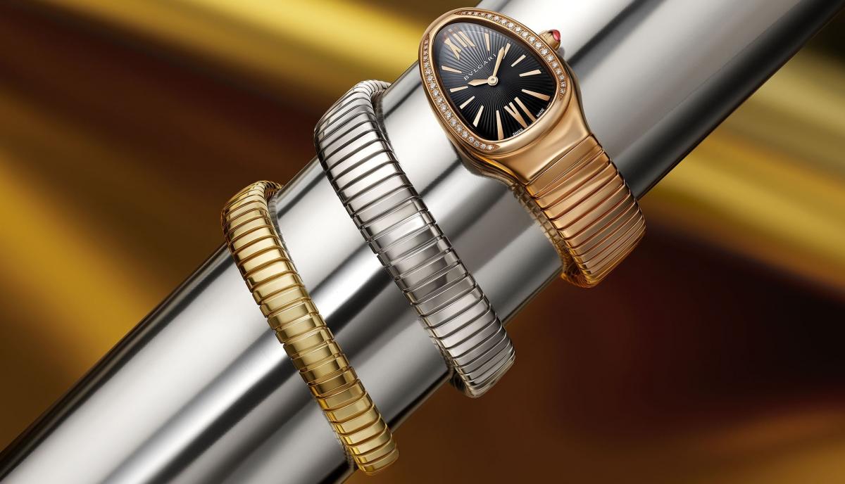 Bulgari?s iconic Serpenti Tubogas watch reappears in a cool new tri-tone avatar