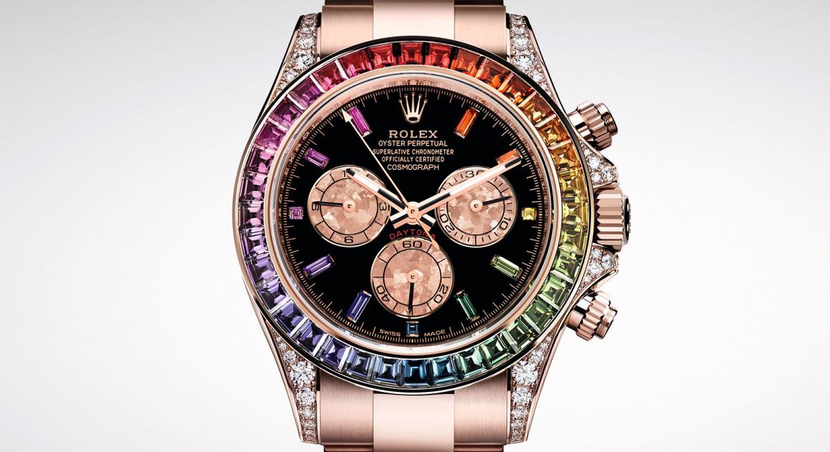 The Cosmograph Daytona ?Rainbow?, is one of the most colorful Rolex watches ever