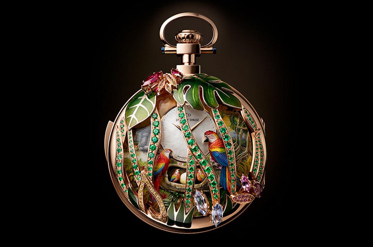 Jaquet Droz has created a one-off Parrot Repeater pocket watch to celebrate the company’s 280th anniversary