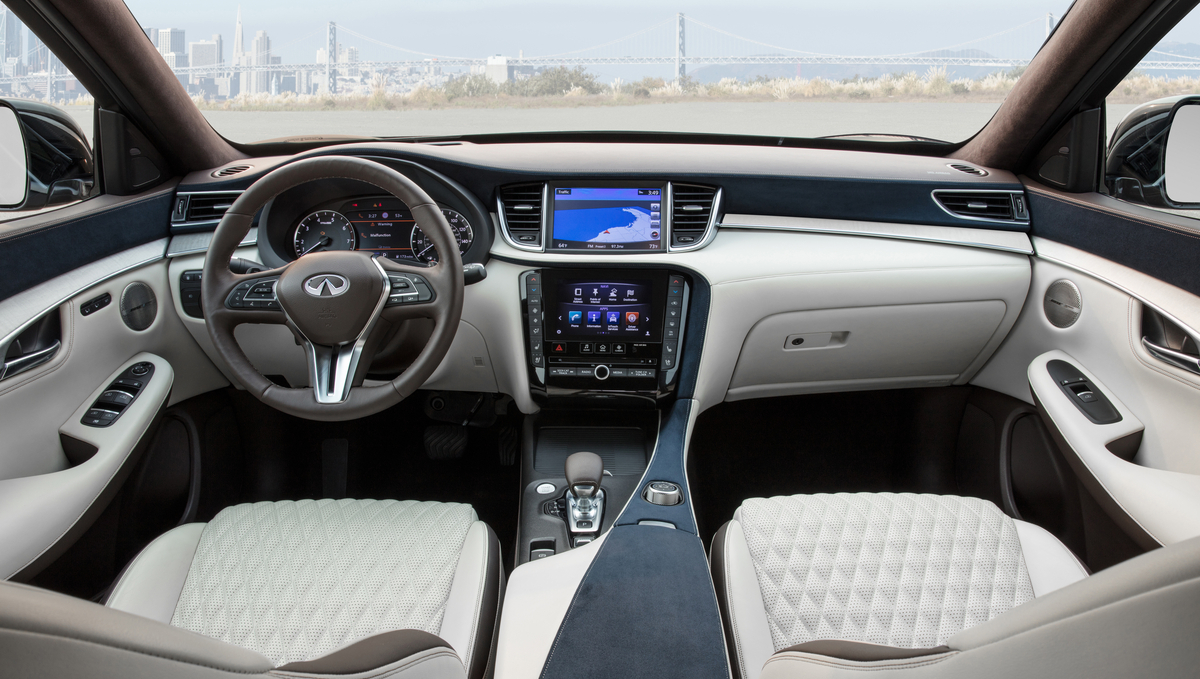 The plush interiors of the 2019 Infiniti QX50 SUV are inspired by