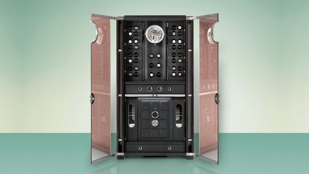 This ultra fancy watch safe comes with watch winders, hi-fi system, bulletproof spy glass doors and costs a $295,000