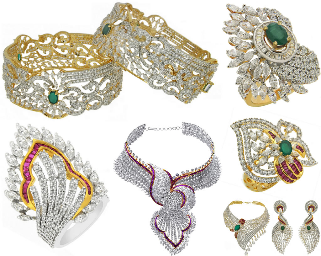 Gold Jewellery embellished with precious gems and stones