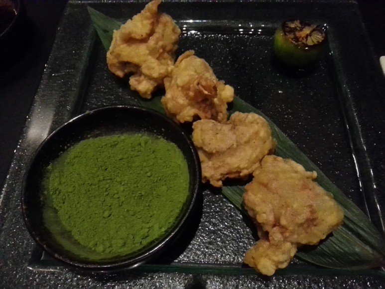 Chicken Karaage: Served with green tea sea salt.