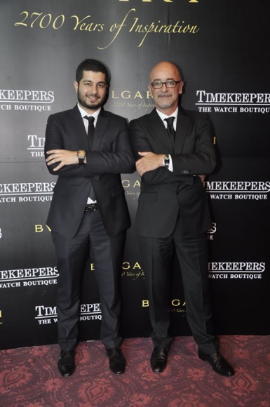 Mr Ali Kochra CEO TimeKeepers with Mr Pascal Brandt Bvlgari Watches Communications Director