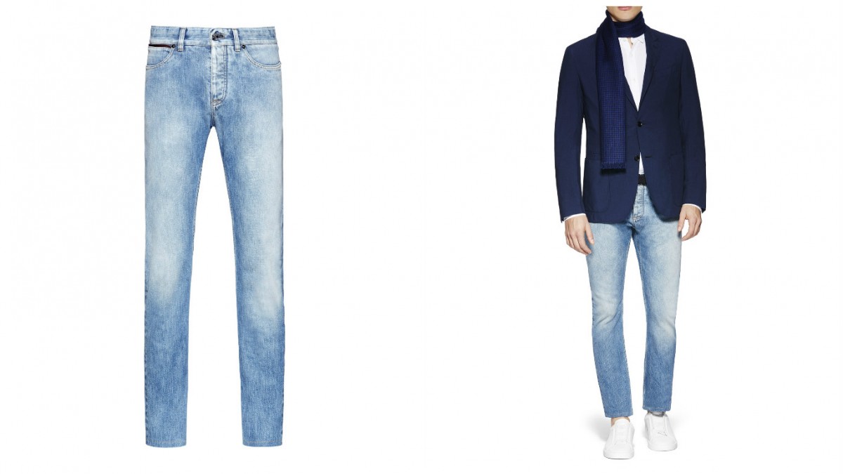 Slim Light-Blue Luxury Denim Jeans-1