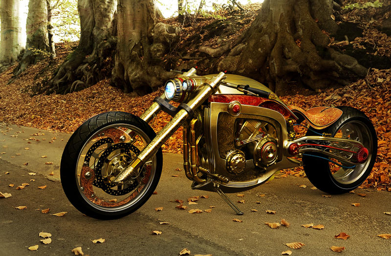 Seraphim: Mikael Lugnegard's golden motorcycle for a bling ride