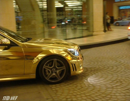 Gold Mirror Finish Mercedes Benz C63 Amg Is A Disaster Luxurylaunches