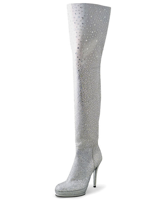 swarovski crystal thigh high boots