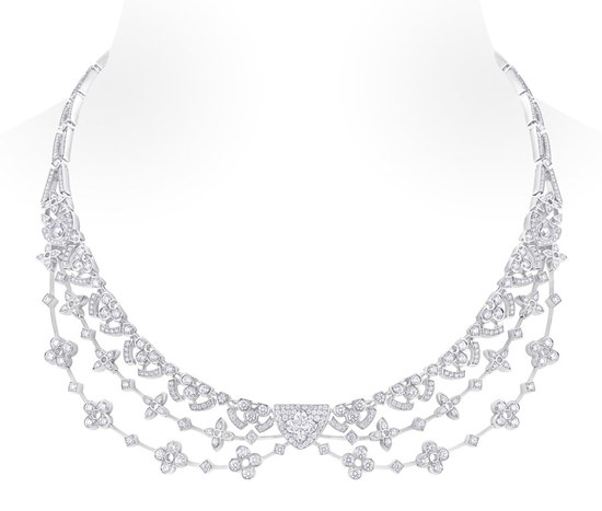 Louis Vuitton Dentelle de Monogram diamond ring in white