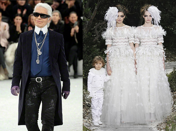 Karl Lagerfeld promotes same-sex marriage at the latest Chanel runway