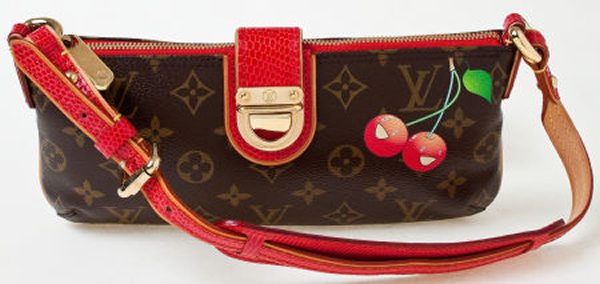 Louis Vuitton Runway Monogram Cerises Red Lizard Pochette Bag