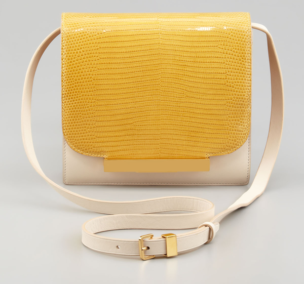 The Row classic lizard shoulder bag dons yellow for spring - Luxurylaunches
