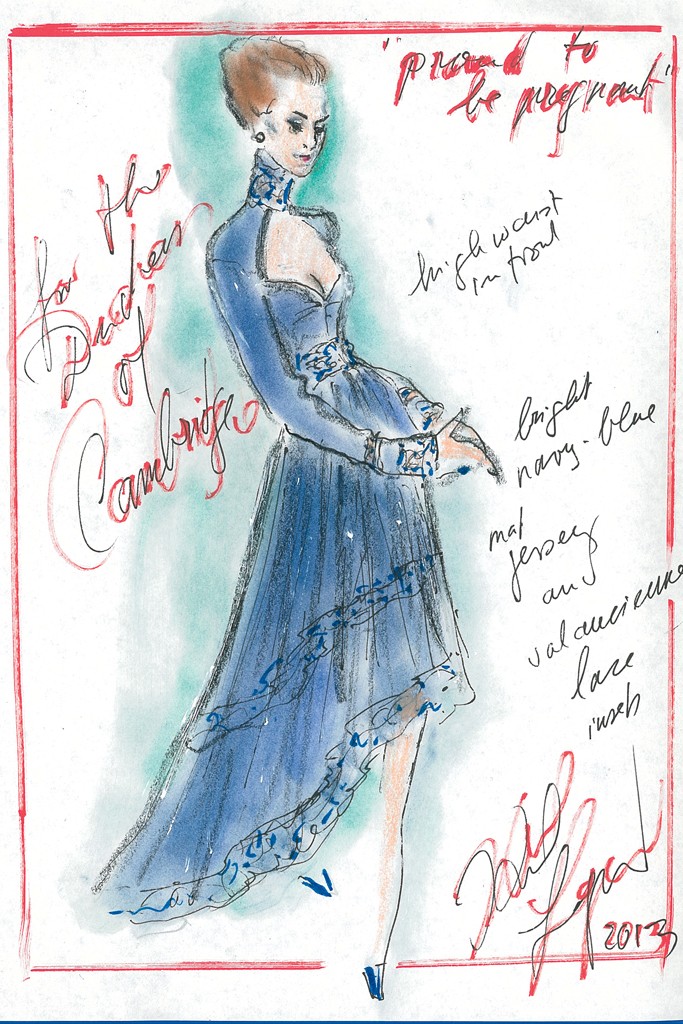 Two original sketches for fashion, in the 70s by Karl Lagerfeld on artnet