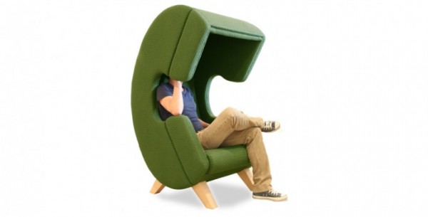 The ‘Firstcall’ chair is shaped like a classic old phone; offers noise