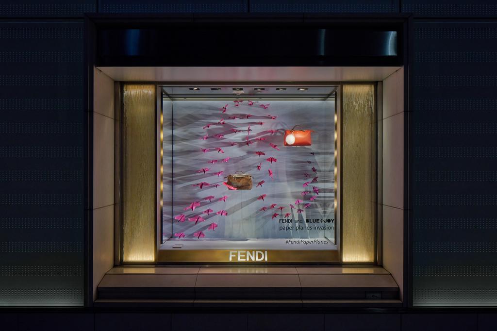 Colorful paper planes invade Fendi window displays worldwide -  Luxurylaunches