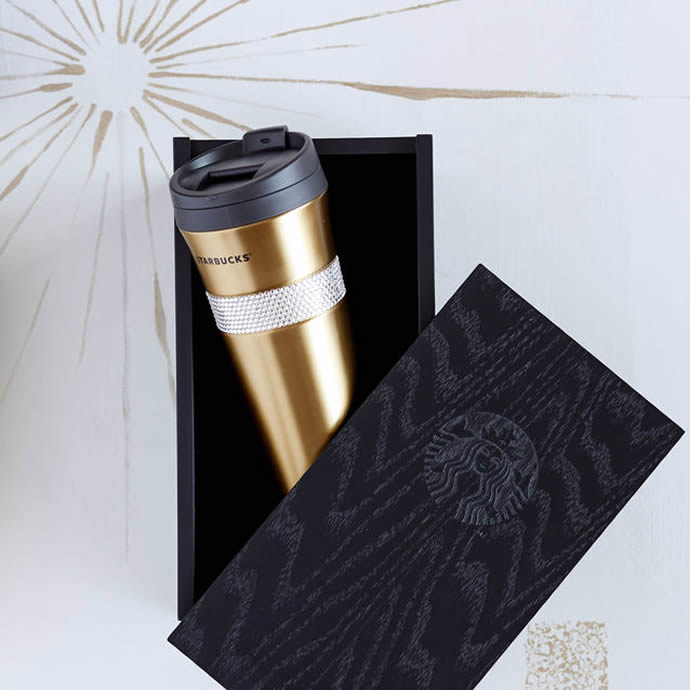 Gold Swarovski Tumbler with Wood Box