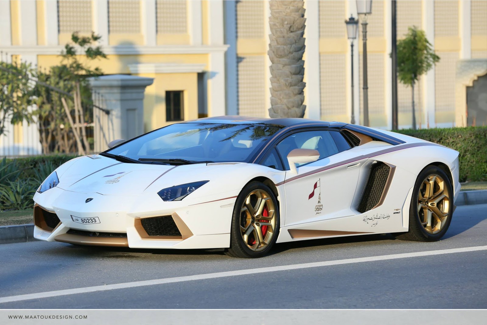 Meet the one-off gold plated Lamborghini Aventador Roadster Qatar