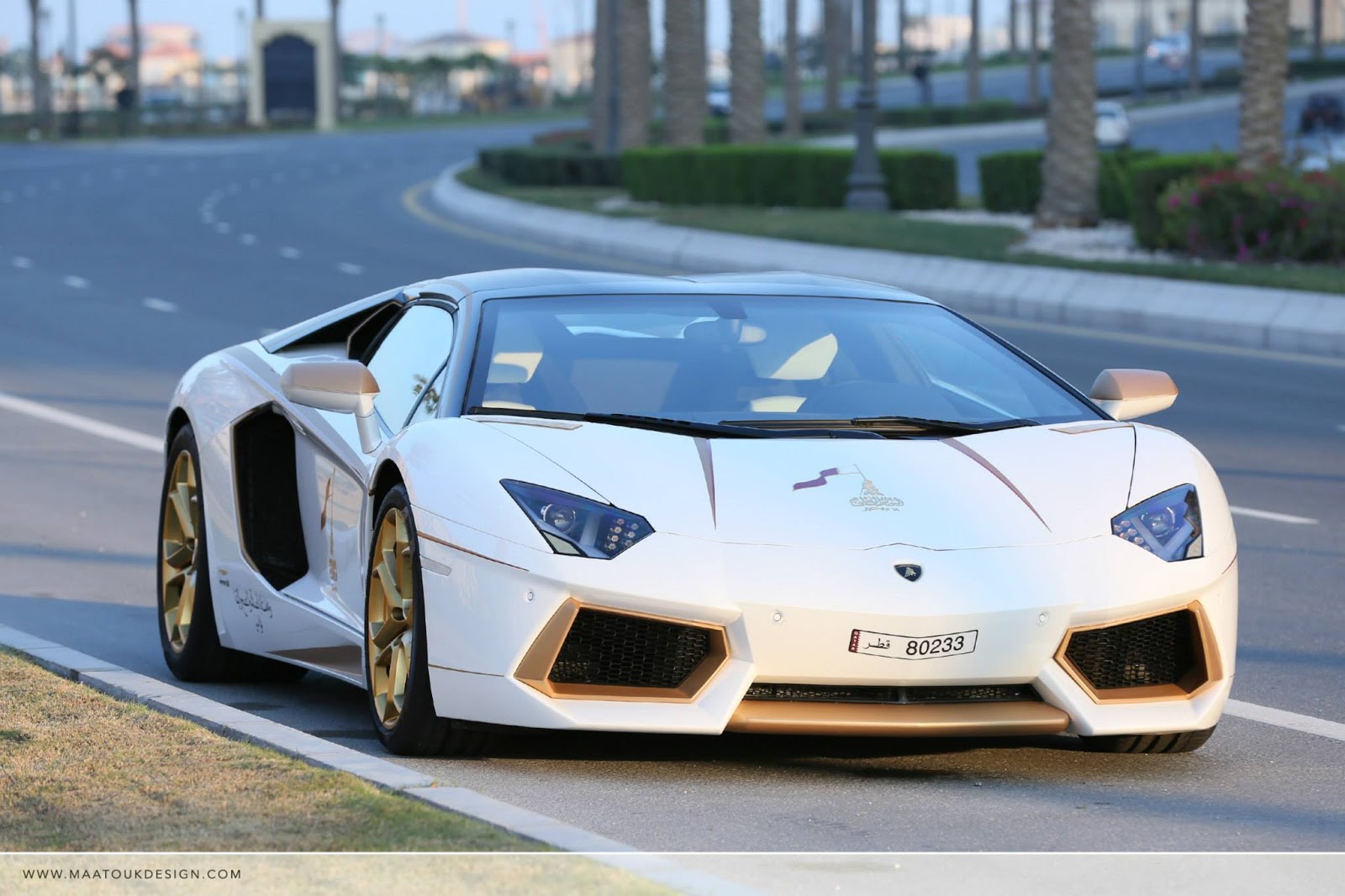 Meet the one-off gold plated Lamborghini Aventador Roadster Qatar