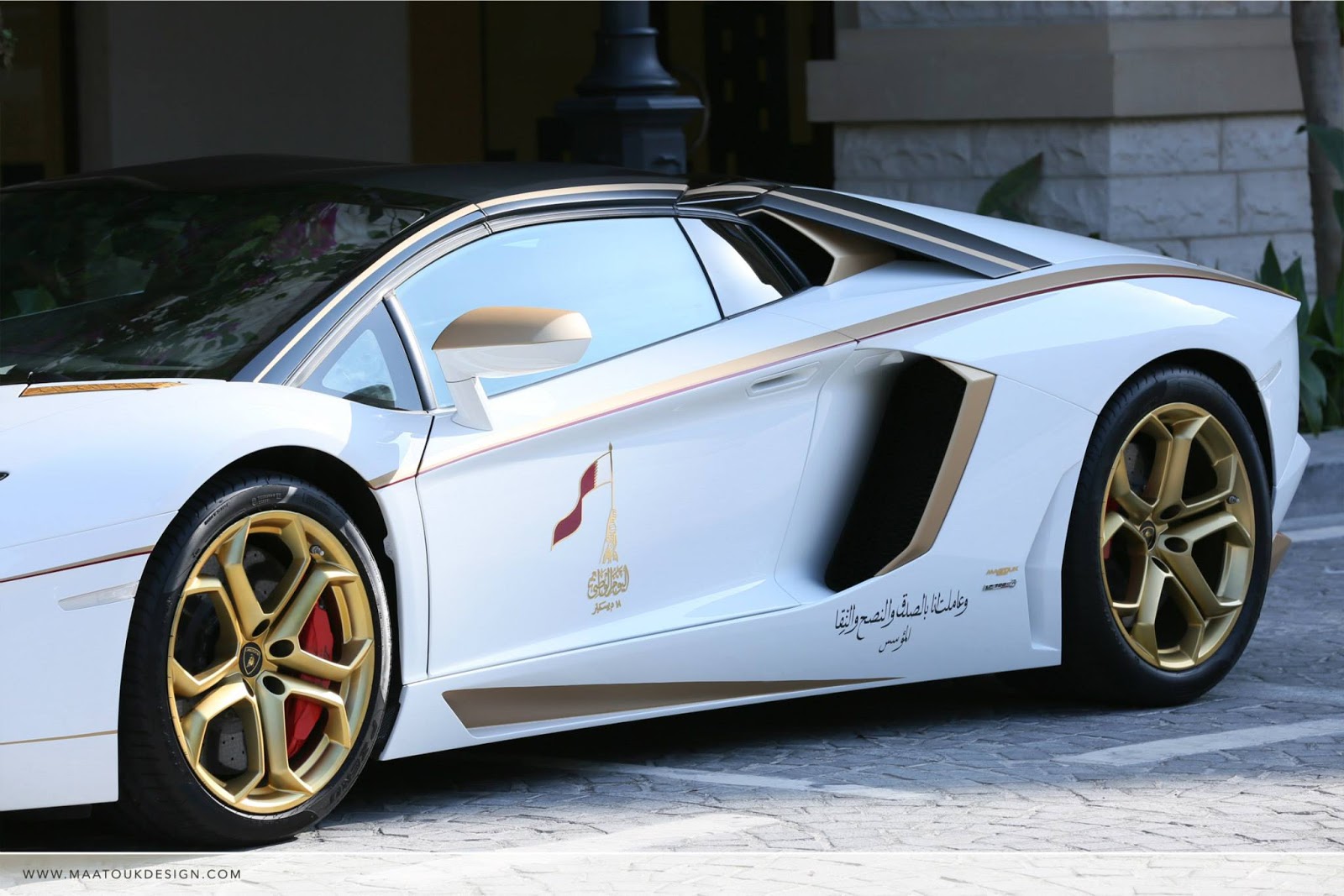 Meet the one-off gold plated Lamborghini Aventador Roadster Qatar