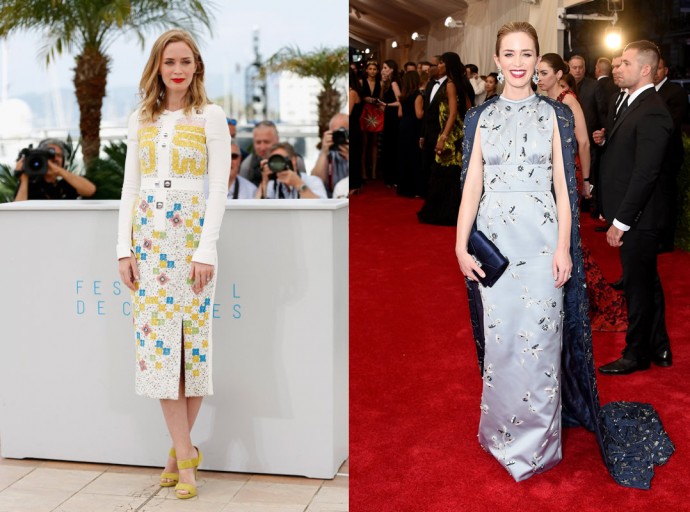 Emily Blunt in Peter Pilotto at the Cannes Film Festival & Emily Blunt in Prada at the Met Gala