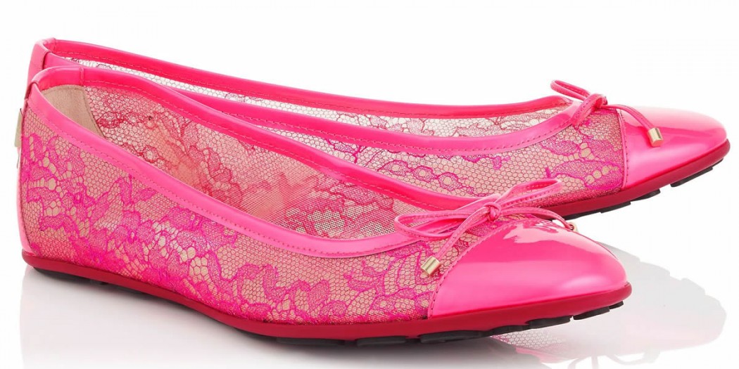 Jimmy Choo Lace Patent Leather Waltz Ballerina Flats - Size 9.5