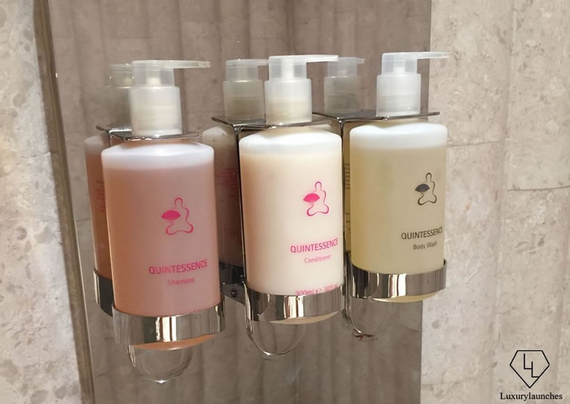 Mandarin Oriental’s in-house Quintessence products are crafted by a master blender and are used in the spa’s bathroom facilities and some treatments