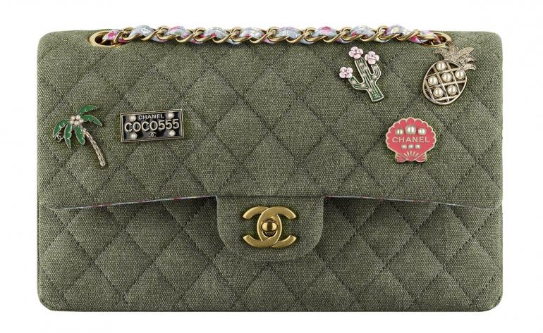 Chanel-Cuba-Khaki-Quilted-Toile-Bag