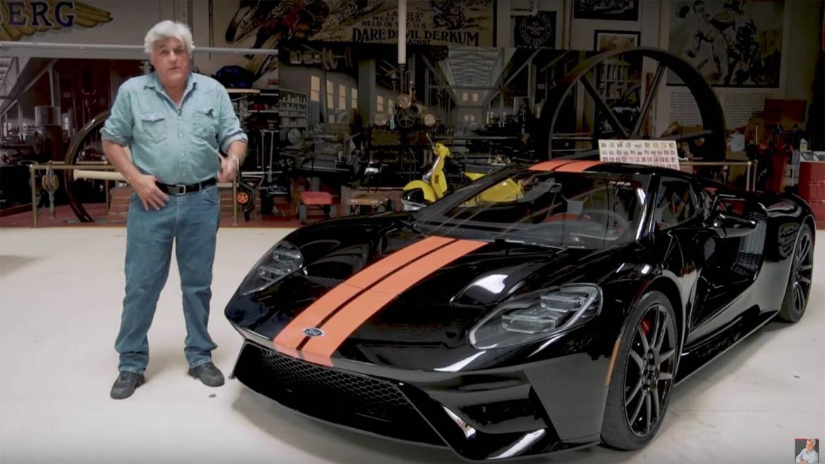 Jay Leno shows-off the addition to his garage – a black red striped 2017 Ford GT - Luxurylaunches