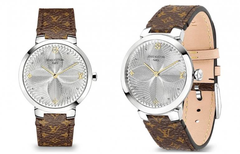 Louis Vuitton Tambour Slim Metallic Flower Timepiece