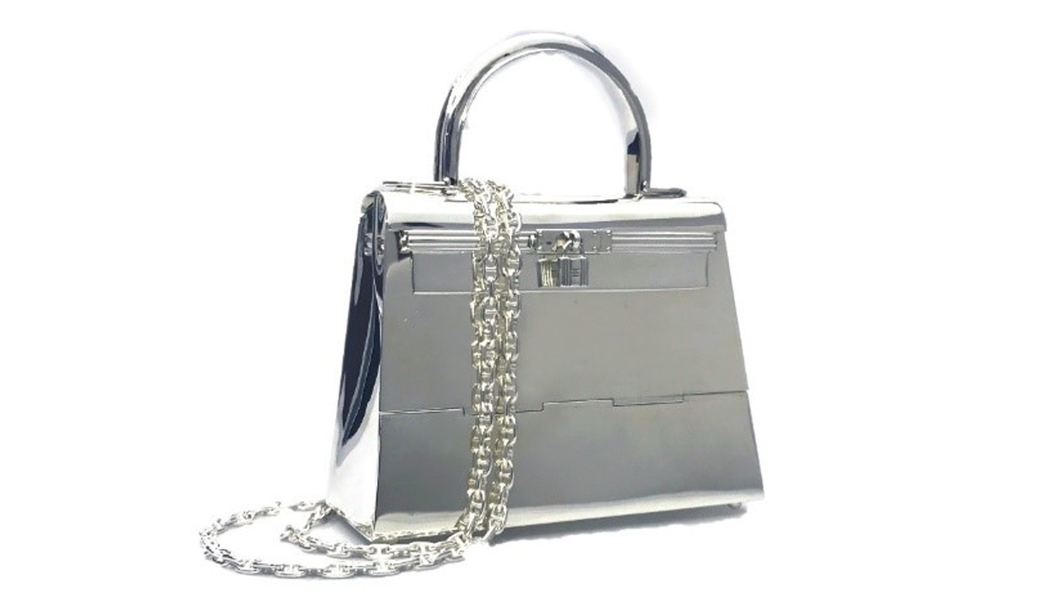 Sold at Auction: Hermes Sterling Silver Kelly 15 Bag Ultra Rare