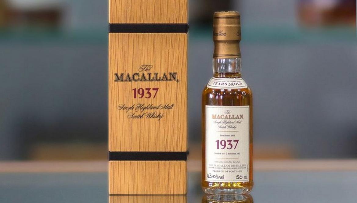 Because Its A Macallan A 32 Year Old Miniature Bottle Of A Rare Whiskey To Be Auctioned For 1 320 Luxurylaunches