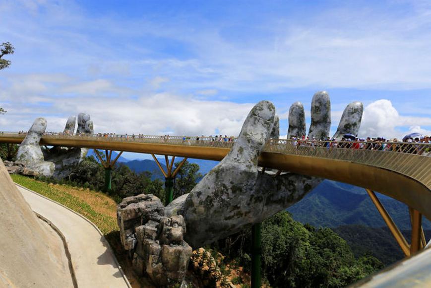 Golden bridge on Ba Na Hills Da Nang Vietnam (6)