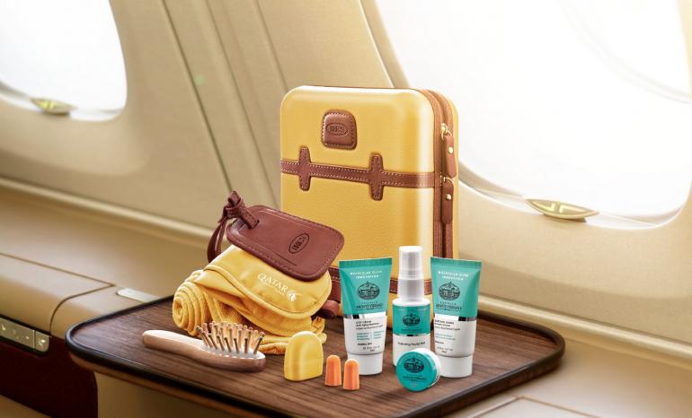 Qatar Airways by Nappa Dori Business Class Amenity Kit Monte Vibiano products 