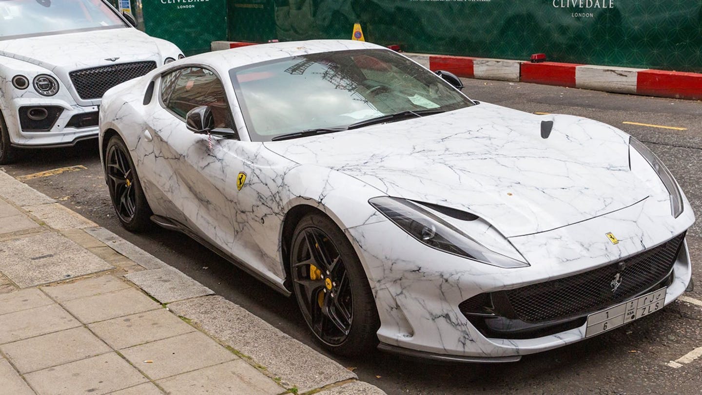 Gold wraps and Swarovski crystals are passe&#39; - Exotic supercars covered in marble-wrap is the ...