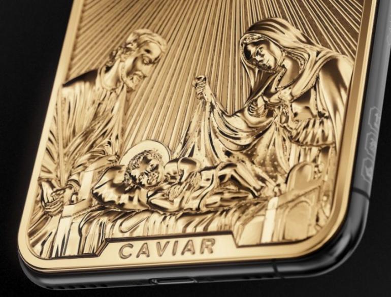 Картинки по запросу Yours for $129,000, this one of its kind customized iPhone 11 Pro celebrates the birth of Jesus Christ