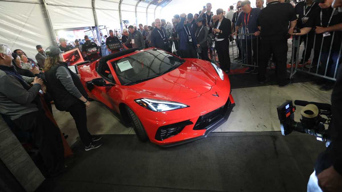 The first production Corvette C8 sells for 3 million at the Barrett