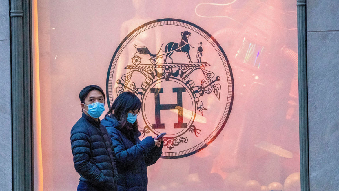On the first day of its reopening this single Hermès store in China ...