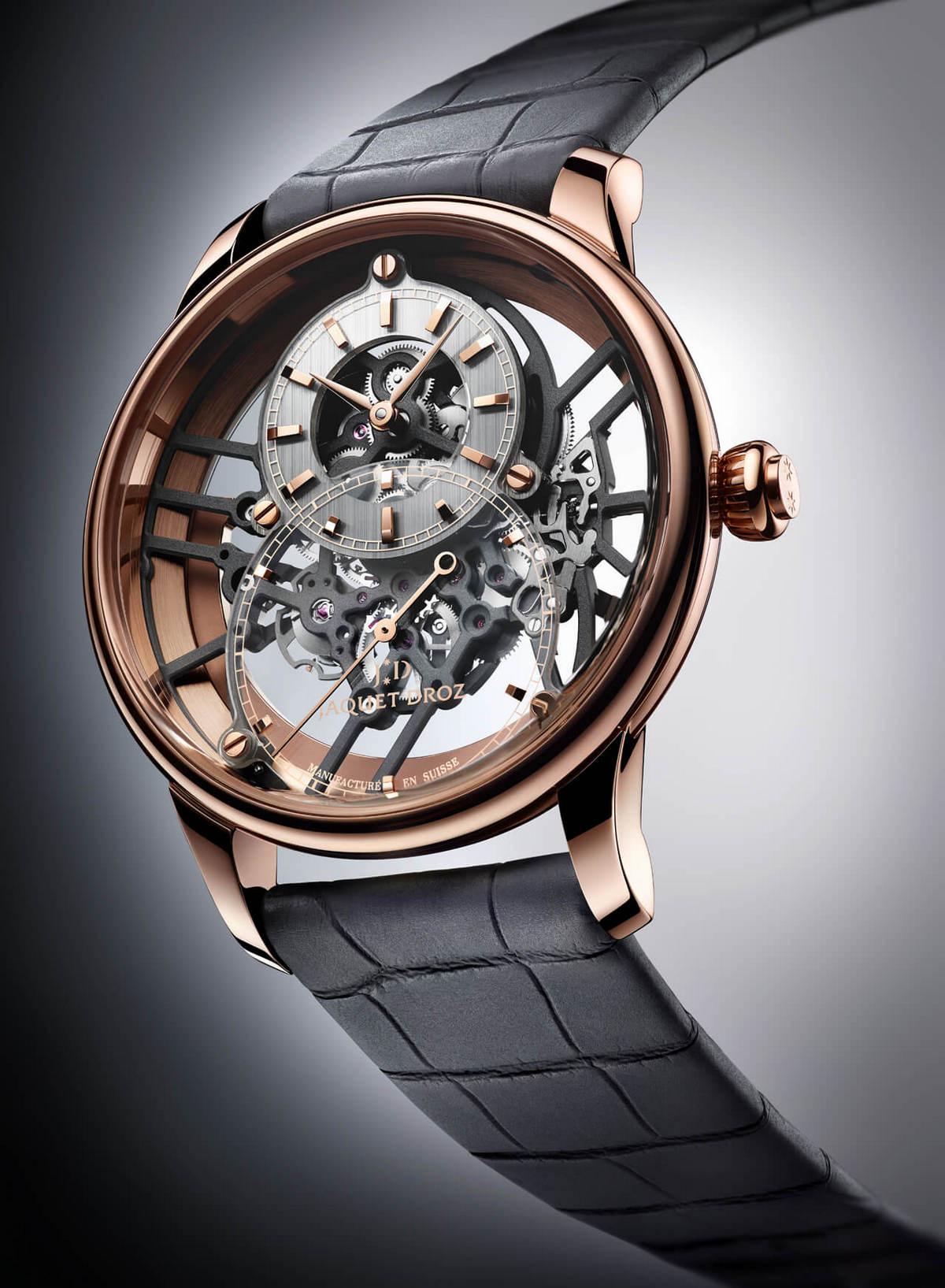 Jaquet Droz Grande Seconde Skelet-One is a gorgeous skeleton timepiece that comes in Plasma Ceramic and Red Gold