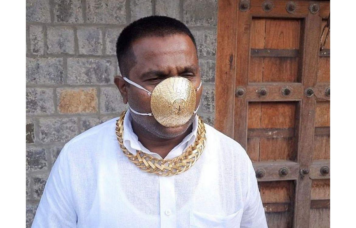 Glory and Covid: Indian man ditches medical masks for a $4,000 mask made from pure gold ...