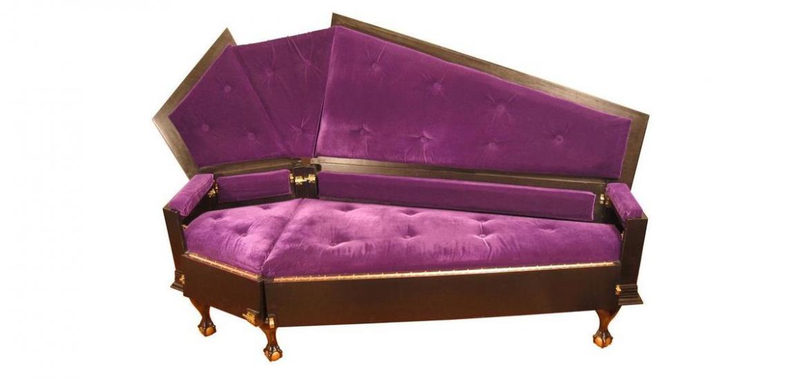 coffin in the living room