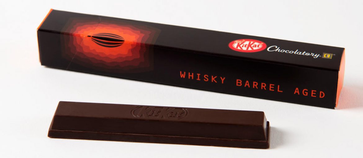 A unique blend of two different worlds: This limited edition Japanese KitKat  has been aged in special whisky barrels from Scotland - Luxurylaunches