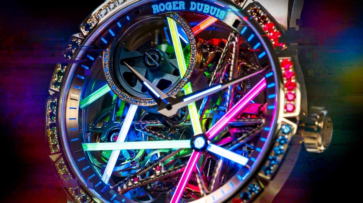 Roger Dubuis Excalibur Blacklight with a unique glow-in-the-dark design is an ode to the neon-lit Asian cities